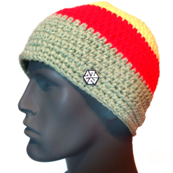 AVALON7 hand crocheted RASTA beanie hat