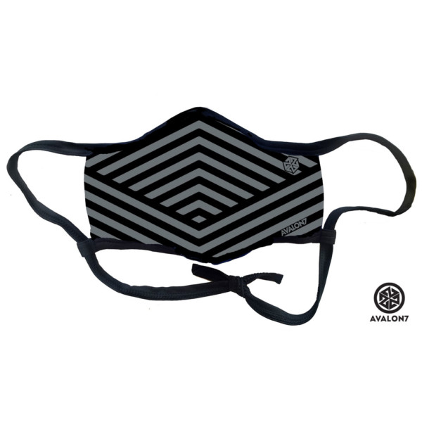 avalon7 grey geoglyph striped social distancing facemask
