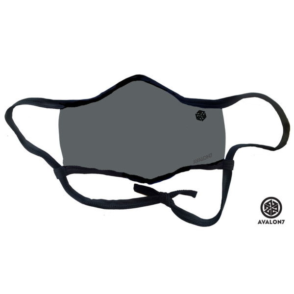 avalon7 grey social distancing facemask with adjustable earloops