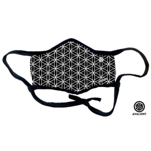 avalon7 flower of life black social distancing facemask