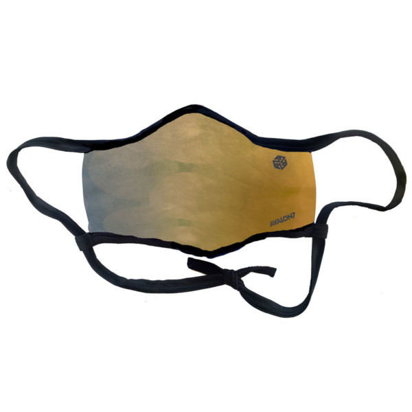 Golden Light social distancing face mask with adjustable ear loops and 3 layers of fabric