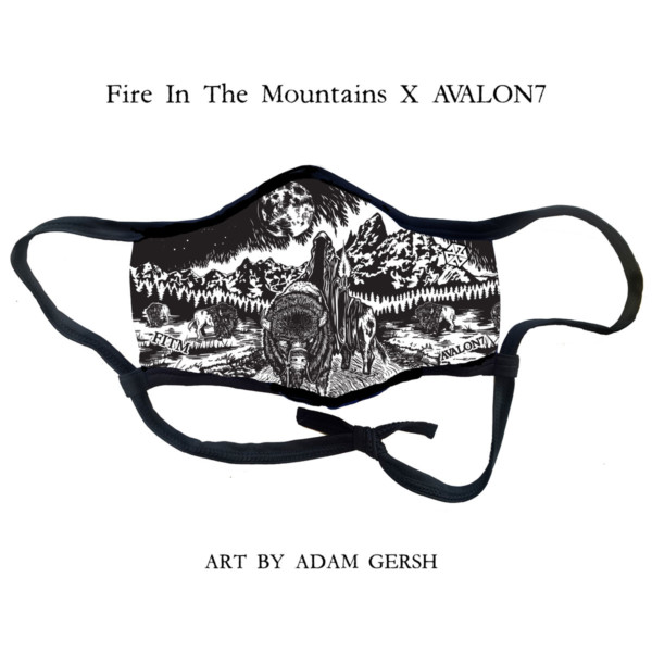 Avalon7 X Fire in the Mountains Festival facemask by Adam Gersh metal