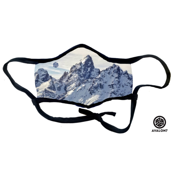 Avalon7 Valiant Teton social distancing adjustable face mask with earloops and 3 layers to protect from virus and smoke