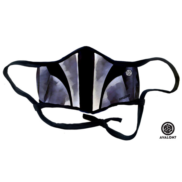 Avalon7 Mandalorian Inspired social distancing face mask with adjustable ear loops 3 layer protection