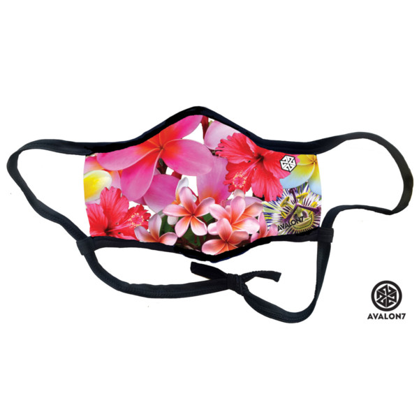 Hawaiian Flower Face Mask for social distancing designed by AVALON7