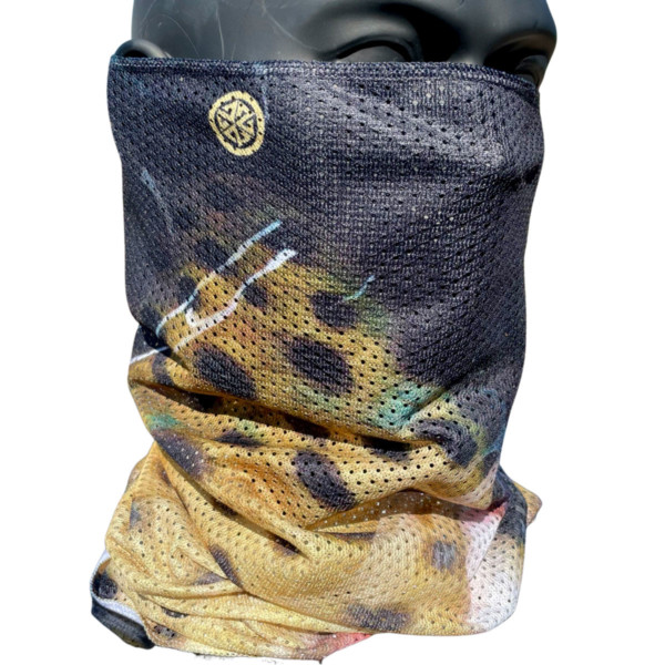 avalon7 Mesh neck tube facemask with brown trout design