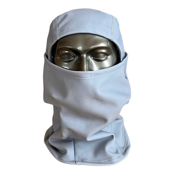 Light Grey Stormfleece DWR Balaclava for snowboarding and skiing and snowmobiling