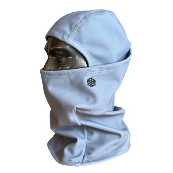 Light Grey Stormfleece DWR Balaclava for snowboarding and skiing and snowmobiling