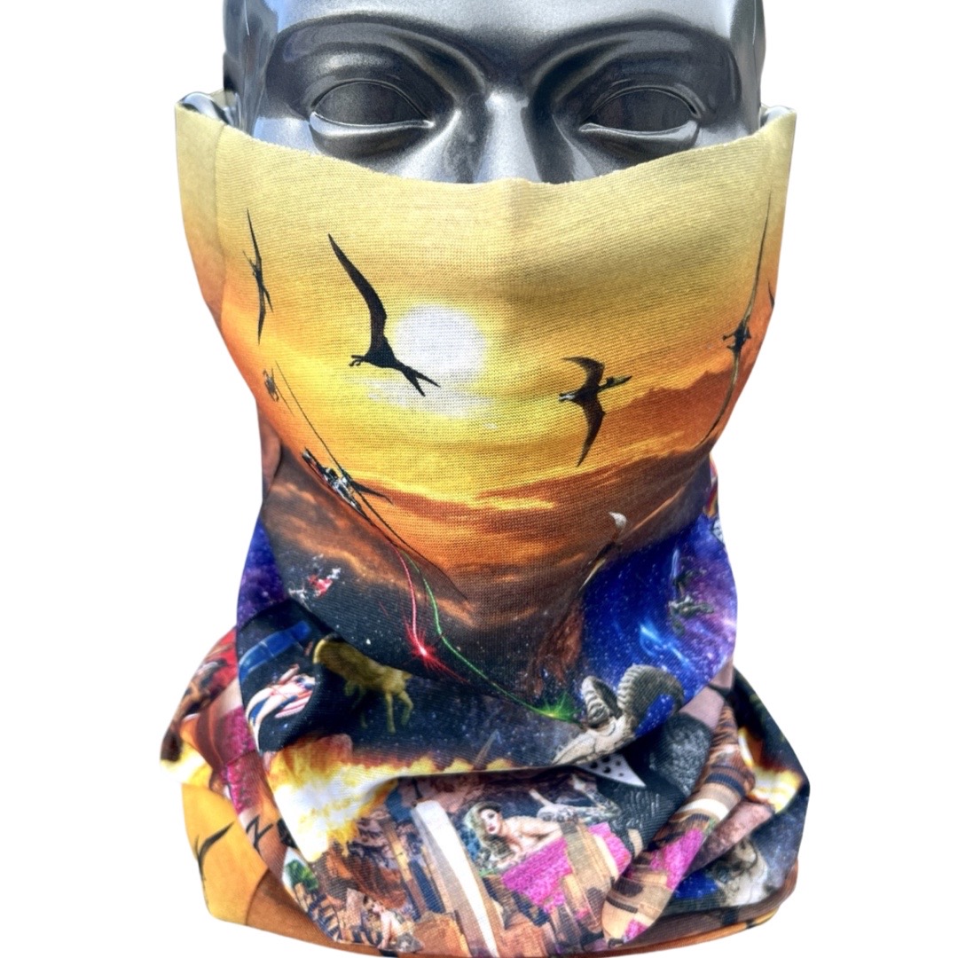 Avalon7 Gojira Neck Gaiter for sking and snowboarding by Richiebeats Jackson Hole