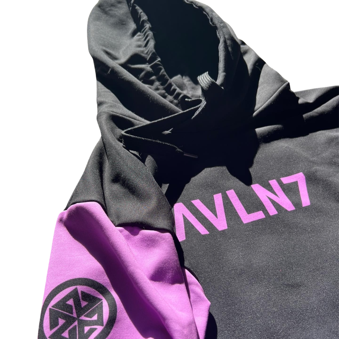 AVLN7 purple snowboarding hoodie
