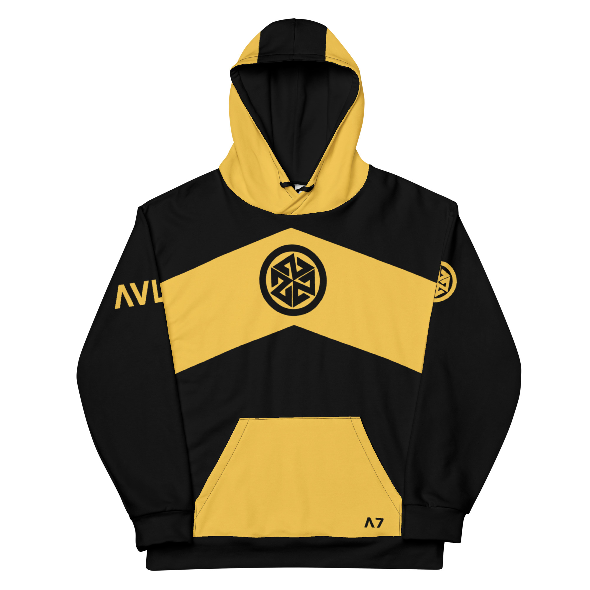 avalon7 yellow and black mech tech hoodie
