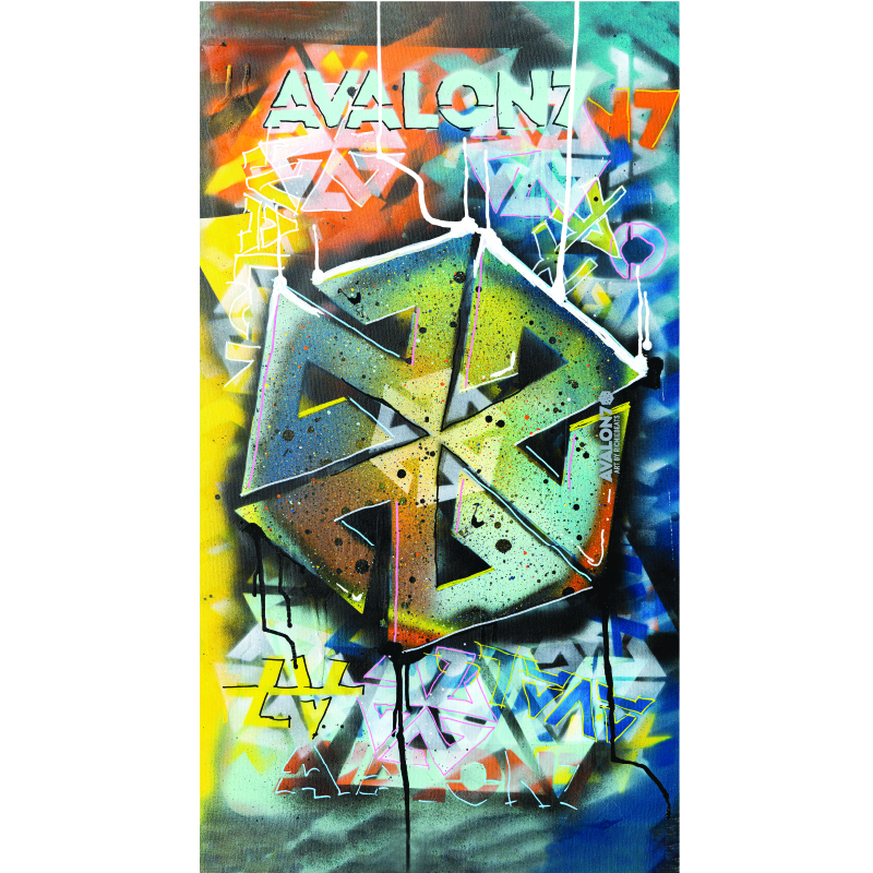 avalon7 neck gaiter for snowboarding with graffiti art by Richiebeats