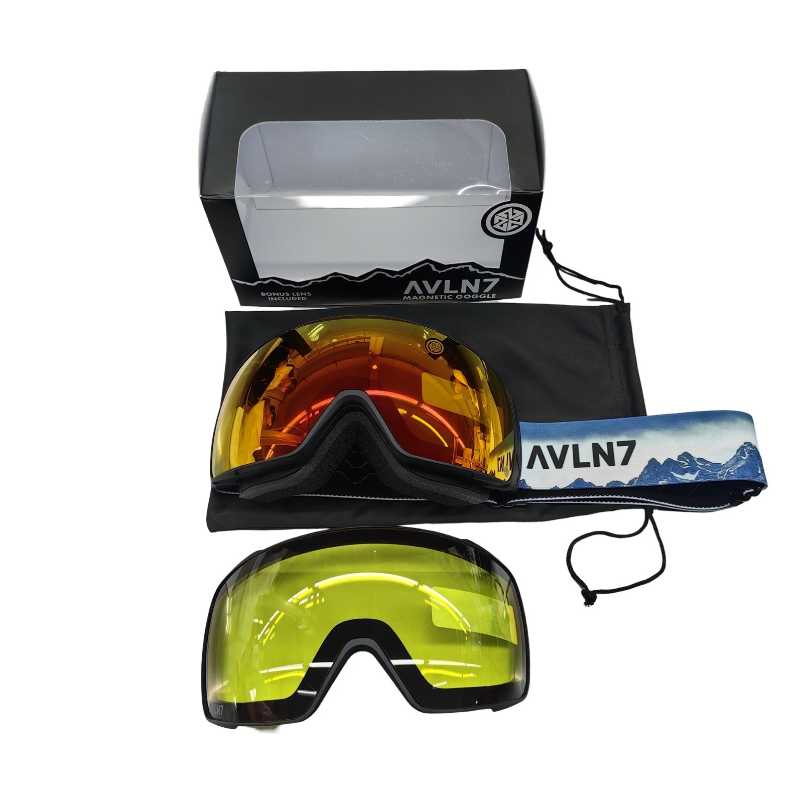 AVLN7 Magnetic Ski goggle with Teton Vital strap and bonus lens