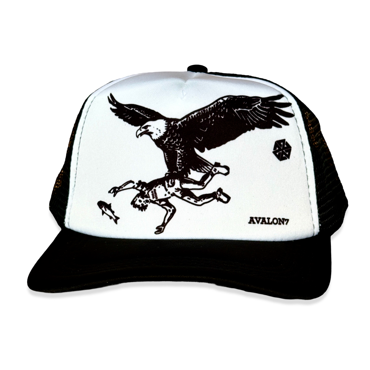 AVALON7 Yolostone Bald Eagle trucker hat designed in Jackson Hole, Wyoming