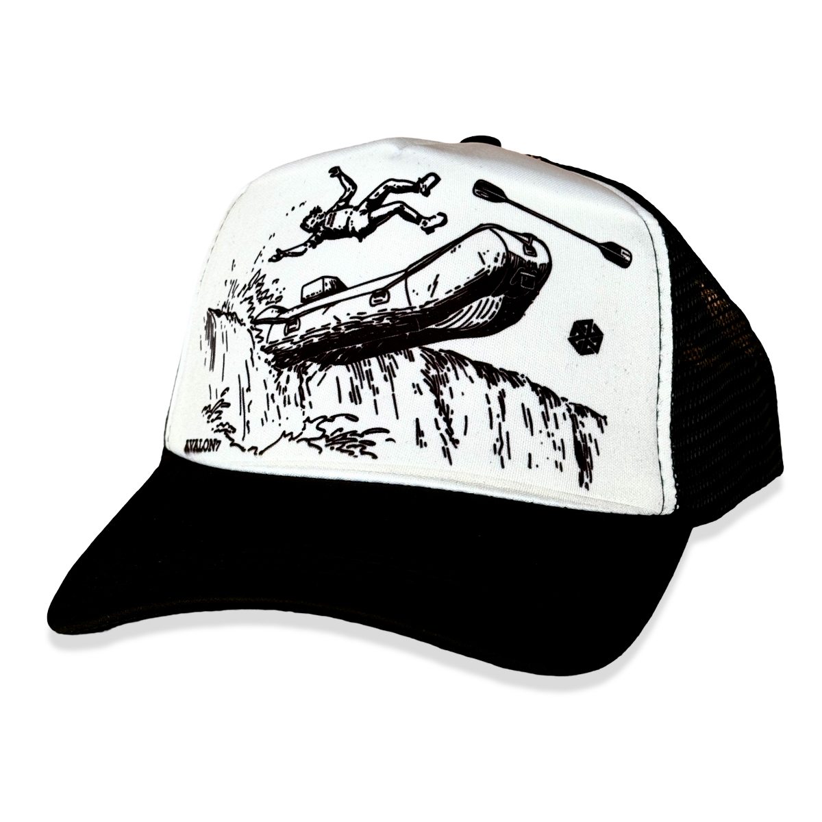 AVALON7 Yolostone Trucker hat: River Rat rafting hat designed in Jackson Hole